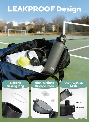 Image of Opard Zip 32oz Plastic Water Bottle Dishwasher Safe, Leakproof Flip-Top Lid, BPA Free Tritan, Wide Mouth Reusable Sports Water Bottle for Gym Hiking Commuting Outdoor Travel and School