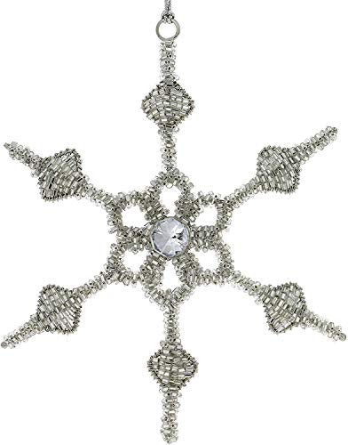 Itos365 Handmade Snowflake Ornaments For Christmas Tree Iron And Glass Hanging Pendant Decoration Decorative Gifts, Set Of 6 #TOP6