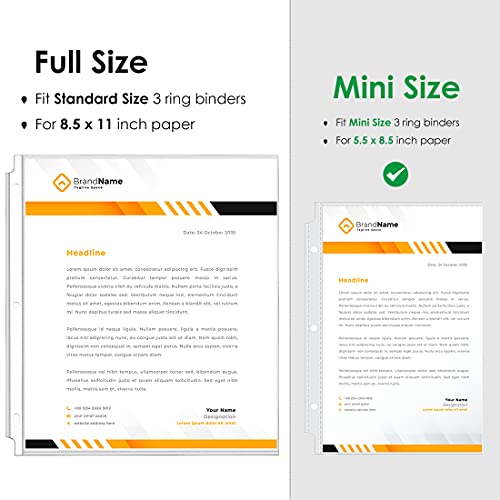 Ktrio Heavyweight Sheet Protectors 5.5 X 8.5 Inch, Clear Page Protectors For Mini 3 Ring Binder, Plastic Sleeves For Binders, Top Loading Paper Protector, 60 Pack #TOP1