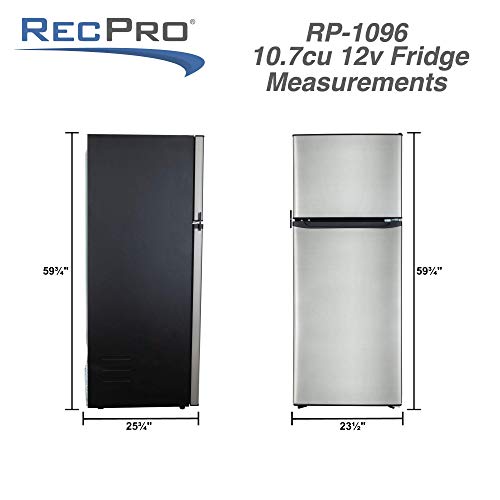 Recpro Rv Refrigerator Stainless Steel | 10.7 Cubic Feet | 12V | 2 Door Fridge #TOP3