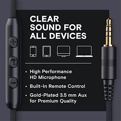 ARTIX CL750 Wired Headphones with Microphone - On Ear Headphones Noise Cancelling, Headphones Wired, Headphones Over Ear, Heaphones Wired, Overhead Headphones with Mic, Laptop Headphone, PC Head Phone