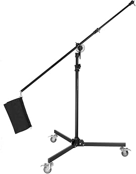 Flashpoint 12.8' Folding Wheeled Base Stand with Boom Arm