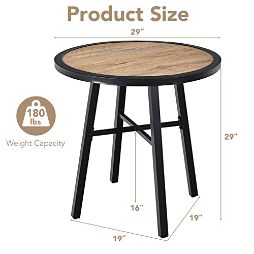 Giantex 29 Inch Patio Bistro Table, Outdoor Round Bistro Table With Heavy-Duty Steel Frame, Coffee Side Table With Non-Slip Foot Pads For Garden, Backyard, Patio, Living Room #TOP2