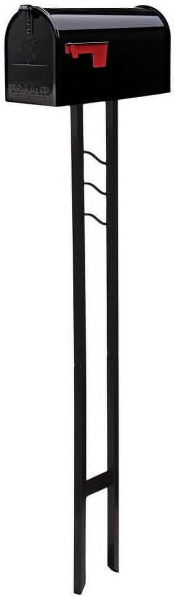 Mailbox-to-Go Classic Galvanized Steel Post Mount Mailbox Black