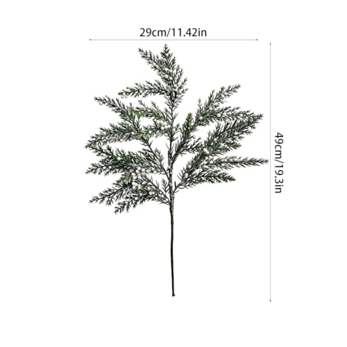 Faux Cedar Branches W/ Red White & Gold Berries Christmas Picks and Sprays | 19'' Artificial Pine Stems for Table Centerpiece Thanksgivng Christmas Wreaths Garland Bedroom Living Room Winter Home Decor - image 3