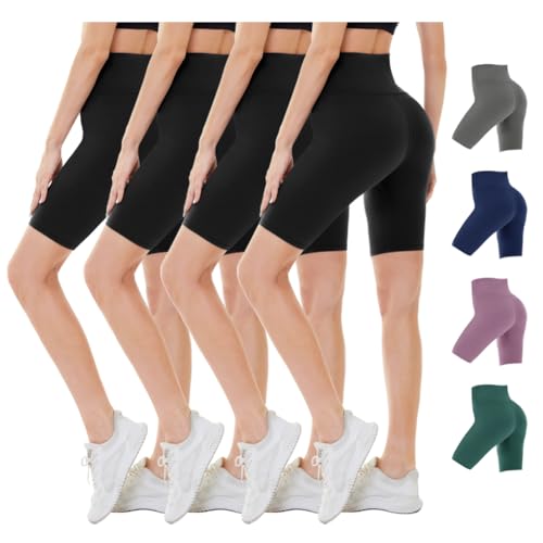 CAMPSNAIL - CAMPSNAIL 4 Pack Biker Shorts Women - 5"/8" High Waisted Soft Tummy Control Compression for Workout Gym Yoga Running Summer Shorts - -27%