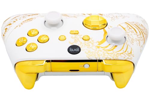 Image of Wireless Custom Controller Compatible with PC, Windows 10+, Series X /S & One (Series X /S Gold Wave w /Gold Chrome Inserts)