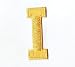 Alphabet Letter - I - Color Yellow - 2" Block Style - Iron On Embroidered Applique Patch