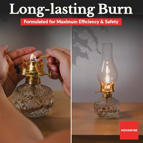 Houswise Premium Liquid Paraffin Lamp Oil for Indoor Use (2 x 1 Gallon) - Indoor Smokeless Odorless Paraffin Oil Fuel for Lamps, Lantern, Candle