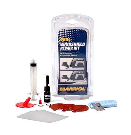 MANNOL 9804 Windshield Repair KIT/Glass Repair Restoration System Clear and Permanent Repair Complete KIT Imported from Germany