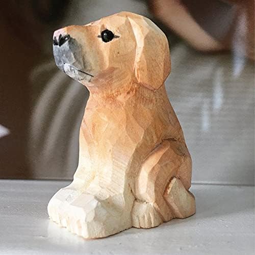 Labrador Retriever Wooden Figurine - Hand-Carved Miniature Wood Carving Dog Statue, Rustic Home Decor & Collectible Puppy Sculpture - Image 2