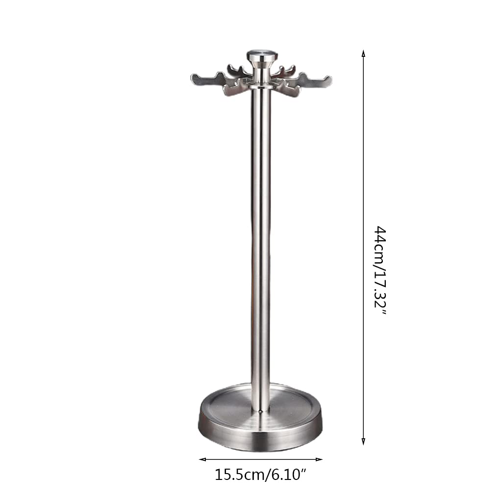 Edelstahl Küchenhelfer Halter 360 Grad drehbar mit 6 Haken zum Aufhängen von Löffeln