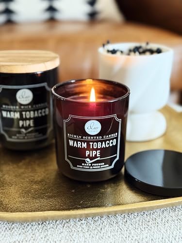 DW Home Warm Tobacco Pipe Scented Candles, 15 oz Large Double Wick Jar, Up to 56 Hour Burn Time, Strong Long Lasting Woodsy Fragrance, Gifts for Men & Women — view 8