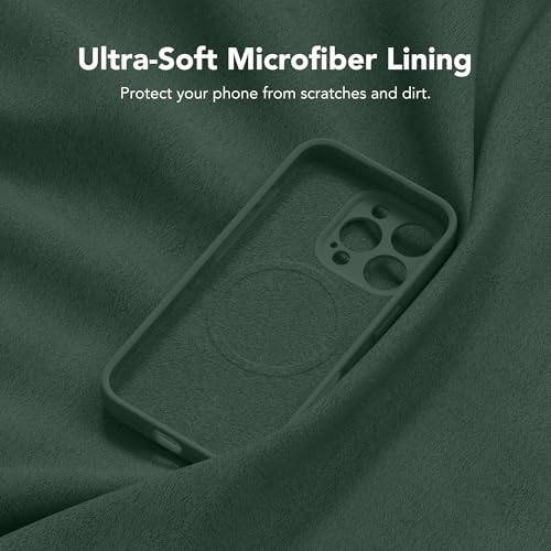 Image of Magnetic for iPhone 16 Pro Max Case, Compatible with MagSafe, [Full Camera Protection][Screen Protector] Silicone Shockproof Protective Phone Case for iPhone 16 Pro Max 6.9 inch, Alpine Green