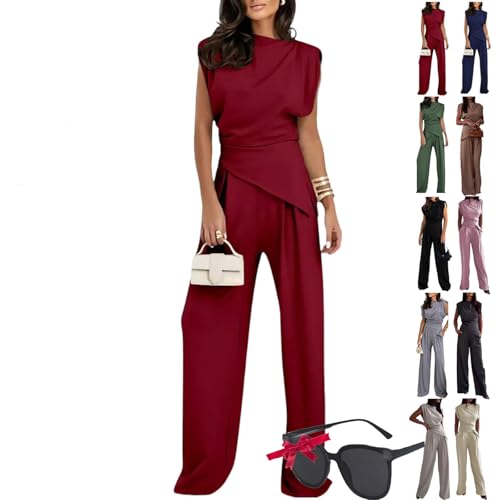 Ivora Travel Outfit Women, Arianna Comfy Two Piece Set, 2025 New White 2 Piece Formal Outfits for Women