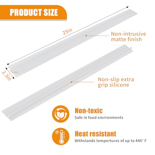 Ofen Spaltabdeckung 2 Stück, Spaltfüller, langer Spaltfüller, Dichtet verschüttete Flüssigkeiten zwischen Theke, Herd, Backofen, Waschmaschine und Küchengeräten (Transparente, 25 Inch/63.5 cm)