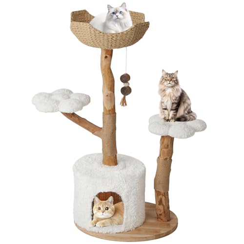 Árbol para gatos de madera natural PEGIC 47 pulgadas miniatura 1