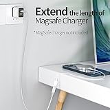 Fasgear Kabel USB C: Męski do żeńskiego, kompatybilny z ładowarką Magsafe, bezpieczne ładowanie bezprzewodowe bez mag | urządzenia typu C 2.0 (3 stopty, biały)