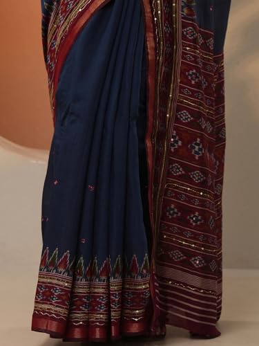 Image of Libas Silk Blend Womens Saree