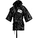 TITLE Boxing 3/4 Length Stock Satin Robe, Black, Small