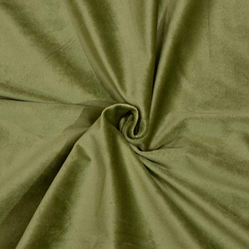 Image of High Sofa Quality Velvet Solid Grommet Room Darkening Eyelet Door Curtains for Living Room (8 Feet, Leaf Green) - Set of 2 Pieces