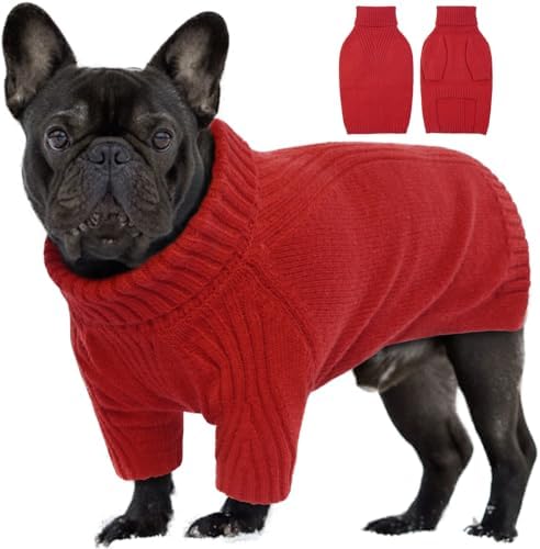 IECOii Dog Jumper XL,Extra Large Dog Jumper for Daily Christmas Clothes,Pet Thick Warm Knit Dog Clothes For Big Dogs Boy Girl,Turtleneck Dog Sweaters Fall Winter Apparel for Pitbull Labrador Retriever