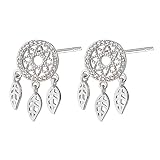 BDBD Schmuck mit Federn für Frauen/Mutter/Ehefrau/Freundin Silber Mode Fänger Quaste Ohrringe verträumte elegante Charme Zubehör Ohrringe Ohrringe Boxhandschuhe