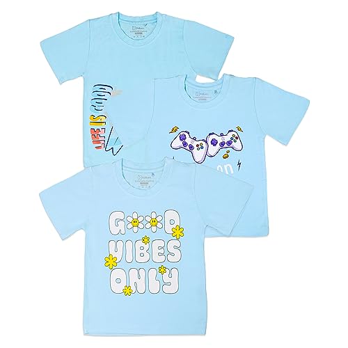 Image of Kidbea Baby Boys 100% Bamboo Soft Cotton Half Sleeve T-Shirt Multicolor