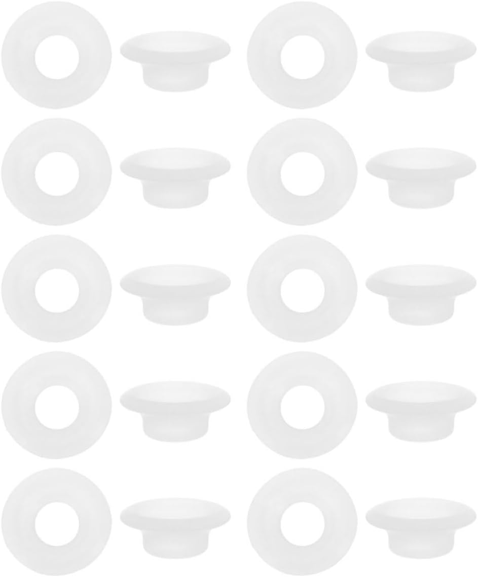 Ciieeo 20pcs Silicone Replacement Swing Top Bottle Seal Gaskets, Leak-proof White Half and Full Cover Caps for Home Brew Beer and Soda Bottling