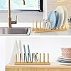 Mukylar Bamboo Dish Drying Rack for Kitchen Organizer-Sturdy Plate Rack Organizer with Natural Bamboo,Dish Rack Holds Plates, Bowls, Cups & Cutting Boards-Dish Drying Rack for Countertop & Cabinets #5