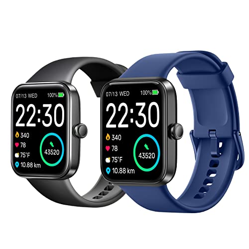 SKG Smart Watch, Fitness Tracker with 5ATM Swimming Waterproof, Health Monitor for Heart Rate, Blood Oxygen, Sleep, 1.7'' Touch Screen Bluetooth Smartwatch Fitness Watch for Android-iPhone iOS, V7