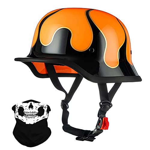 Vintage German Motorcycle Half Helmet, Dot Approved Adult Men Women Retro Open Face Helmet, With Adjustable Quick Release Buckle, For Bicycle Cruiser Scooter, M~Xxl 57~64Cm #TOP8