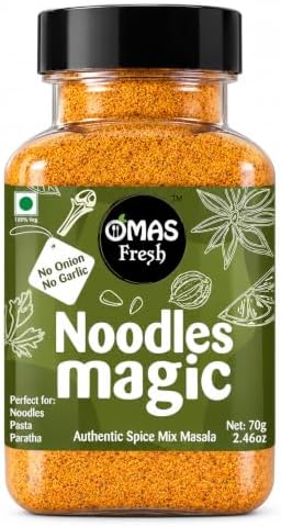 Omas Fresh No Onion, No Garlic Noodles Magic Authentic Spice Mix Masala Powder 70G | Jain Masala Best for Making Noodles, Pasta, Paratha, Wrap, 0.068 Kg