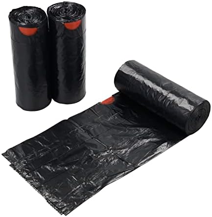 Afromy 5 L Small Refuse Sacks, Black Bin Bags, 102 Bin Liners, Drawstring Trash Bag