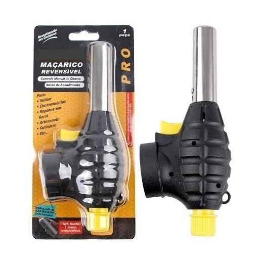Maçarico Culinario Profissional ALCAMARA À Gás Regulável Controle Manual De Chama Acionamento Automatico Para Creme Brulee Flambado Queijo Gratinado