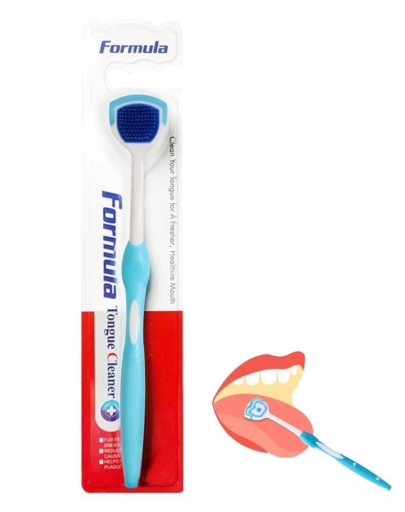 The Formula Tongue Cleaner Brush with Soft Toothbrush Grip | Tongue Scraper for Bad Breath Removal | Oral Hygiene Tongue Brush Cleaner for Adults & Kids | Soft Silicone Tongue Cleaner-image-37