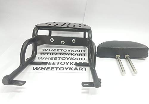 Image of Bike Harley Style Backrest Support Pillion Black Cushion Back Rest Full Black Bar for Bullet Bike Enfield Classic 350 (THUNDERBIRD BACKREST)