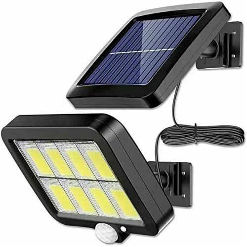 Foco solar split de 120 COB con sensor de movimiento y 3 modos de iluminacion para jardin