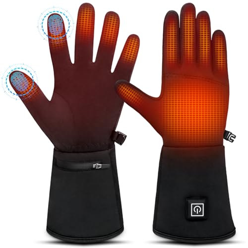 WUEAOA Guantes Calefactables, Guantes Calefactables Moto Hombre, ...