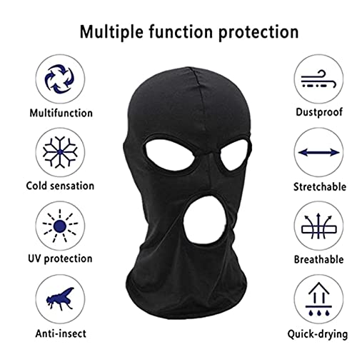 3 Holes Balaclava Ski Mask, Thin Three Holes Full Face Mask For Motorcycle Bike Hunting Cycling Cap Ski (3A) #TOP2