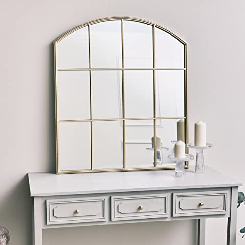 Melody Maison Espejo de pared arqueado dorado con marco de metal, 90 x 80 cm Cover