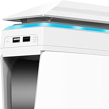 Ventilador superior LED para PS5 Slim Console, ventilador ajustable de 3 velocidades, luz RGB, estación de refrigeración, a prueba de polvo, con puertos USB 2.0 para PS5 Slim Disc & Digital Edition