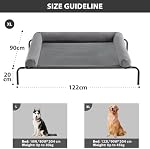 Large Elevated Cooling Dog Bed, Raised Dog Cot Beds for Large Dogs, Elevated Outdoor Pet Cot, Chew Proof Portable Cooling Pet Cot with Skid-Resistant Feet and Breathable Mesh