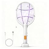 Sudnsadaks Racchetta Zanzare Elettrica, Ricaricabile Racchetta Zanzare Elettrico, Portatile Repellente Interno Esterno, Protezione Maglia a 3 Strati Antizanzare Casa, Viaggi, Efficace Contro le Mosche