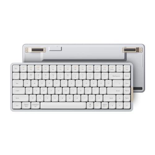 LOFREE Flow84 Low Profile Mechanical Keyboard, 75 Percent Rechargeable Wireless Keyboards with Bluetooth and Wired Connection for Windows, Mac OS/White Ghost Linear Switches by LOFREE - Used condition - CA$189.99