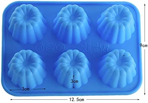 Miniatura 2 de LASSUM 2 moldes de silicona de grado alimenticio, 6 cavidades, moldes hechos a mano para pasteles, chocolate, gelatina, pudín, postre