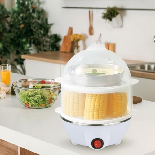 VIGIND Electric Egg Cooker Boiler Maker Soft, Medium or Hard Boil, 14 Egg Capacity Two Layer Egg Maker,Egg Steamer,With Automatic Shut Off,Noise Free - Thumbnail 6