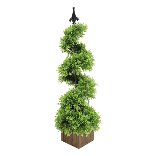 2.8FT Artificial Boxwood Spiral Topiary Tree