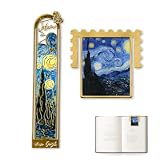 PHYNDR Segnalibri metallici, segnalibri con dipinti di fama mondiale, Van Gogh stile, regali per donne, marcatori laterali regali per insegnanti, studenti, lettori, amici (The Starry Night)