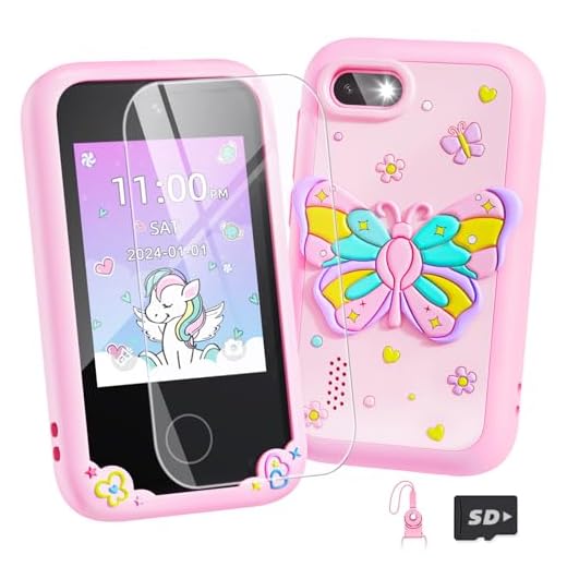 Eltrynic Kids Smart Toy Phone Girls Toy, Toddler Touchscreen Game Phone for 3 4 5 6 7 Year Old Girl Boy, Christmas Birthday Gifts for Children Age 3-7, MP3 Music Player with Dual Camera (Pink)